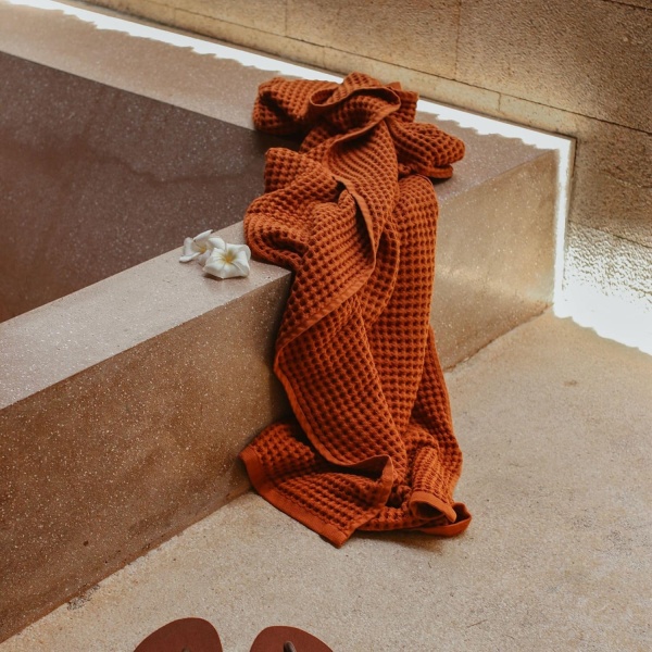 sea me at home Waffle Bath Sheet 100% Turkish Cotton - Large Bath Towel