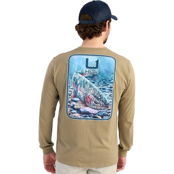 HUK Men's Kc Scott Pocket Tee, Comfortable Performance Fishing Long Sleeve