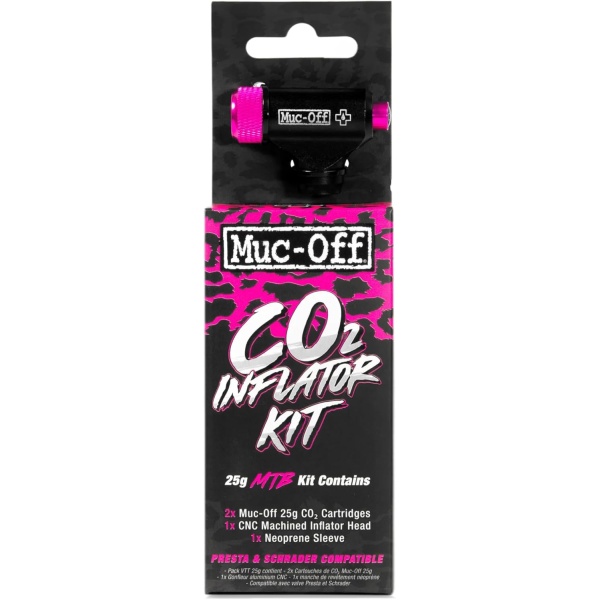 Muc-Off CO2 Inflator Kit, MTB - Presta and Shrader Compatible CO2 Bike Pump