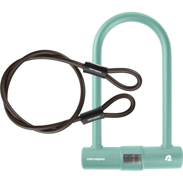 Retrospec Lookout U-Lock Bike Lock with 4Ft Security Cable, Heavy Duty