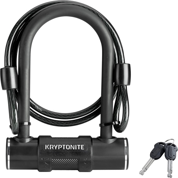 Kryptonite Bike U-Lock with Braided Steel Cable, High Security Anti-Theft