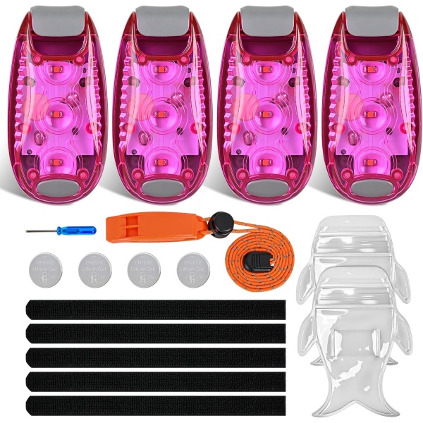 Nilight LED Safety Light 4PCS Pink Marine Navigation Bike Tail Lights Three