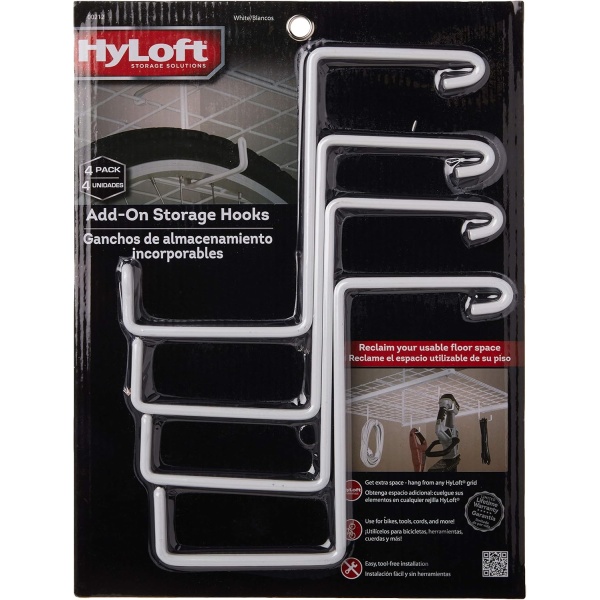 HyLoft 00212 Add-On Storage Hook Accessory for HyLoft Model-540 Ceiling Rack, 4